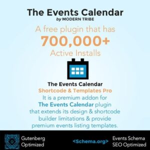 The Events Calendar Shortcode and Templates Pro - WordPress Plugin